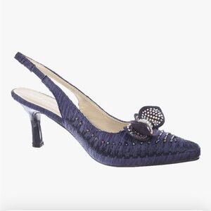 SIMPLY COUTURE Women's Low Heel Closed Toe Slingback Pumps